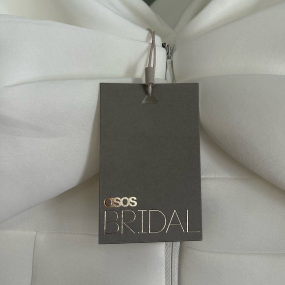 ASOS Maeve Sculpted Off Shoulder Statement Dress in Ivory US 8 - Picture 12 of 16